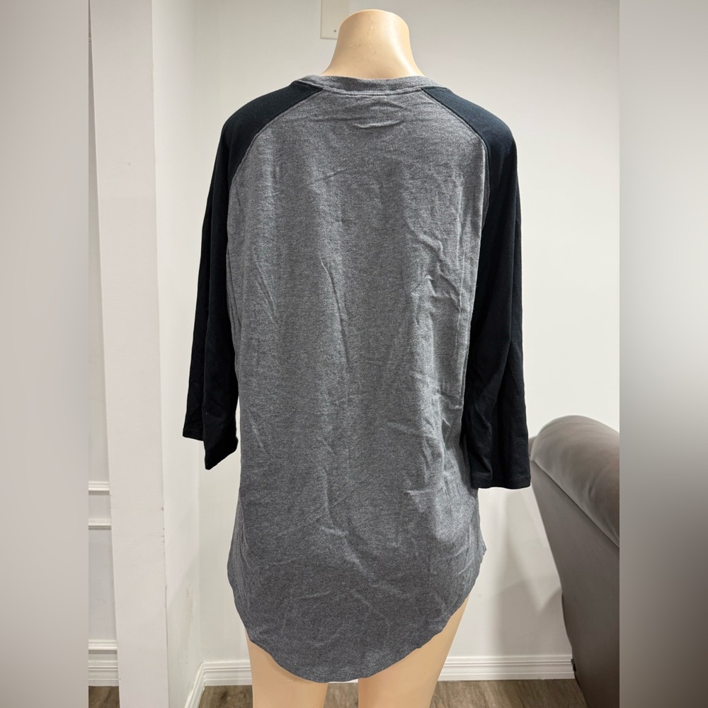 Jordan Women's Black and Gray Raglan Tee - Picture 3 of 4